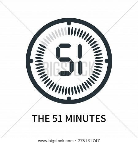 The 51 Minutes Icon Isolated On White Background. The 51 Minutes Icon Simple Sign. The 51 Minutes Ic