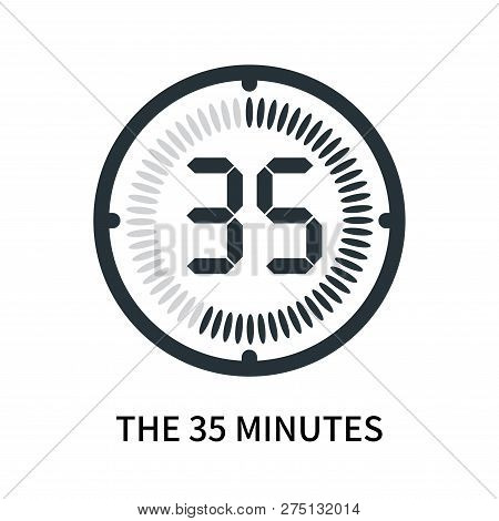 The 35 Minutes Icon Isolated On White Background. The 35 Minutes Icon Simple Sign. The 35 Minutes Ic