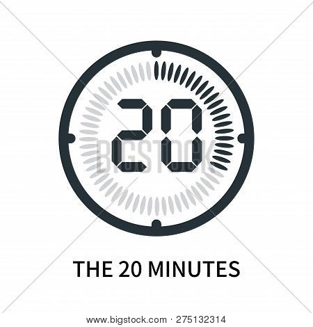 The 20 Minutes Icon Isolated On White Background. The 20 Minutes Icon Simple Sign. The 20 Minutes Ic