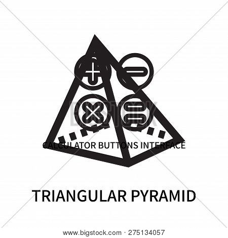 Triangular Pyramid Volumetrical Shape Icon Isolated On White Background. Triangular Pyramid Volumetr