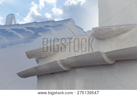 View Of A Typical Residence With White Walls And Roof Of The Fishing Village Binibeca Menorca Spain