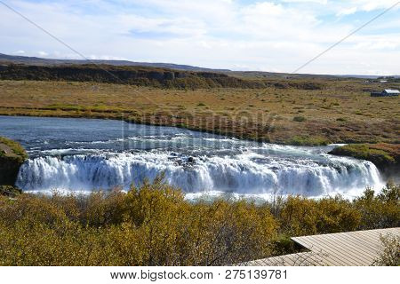 Faxafoss Or Faxifoss Waterfall Located In Iceland