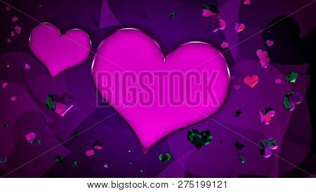 Design Template . Heart For Valentines Day Background .colorful Confetti Hearts Isolated On Backgrou