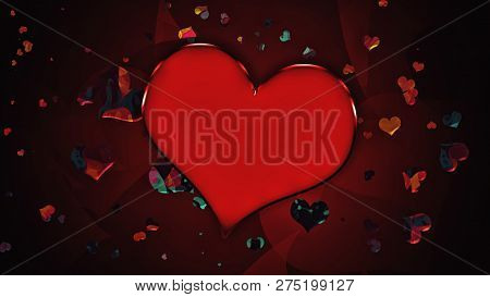 Design Template . Heart For Valentines Day Background .colorful Confetti Hearts Isolated On Backgrou