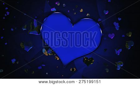 Design Template . Heart For Valentines Day Background .colorful Confetti Hearts Isolated On Backgrou