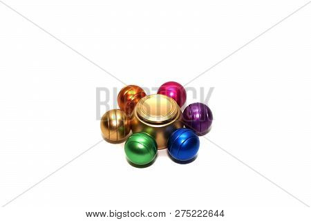 Metallic Fidget Spiner Isolated On White Background
