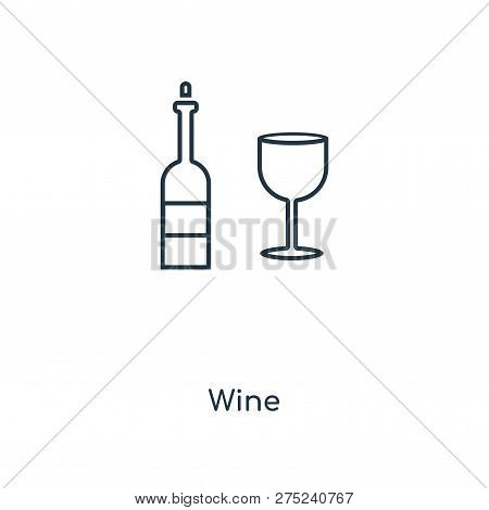 Wine Icon In Trendy Design Style. Wine Icon Isolated On White Background. Wine Vector Icon Simple An