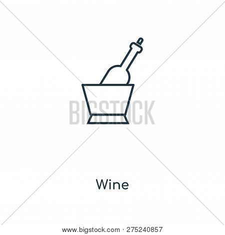 Wine Icon In Trendy Design Style. Wine Icon Isolated On White Background. Wine Vector Icon Simple An