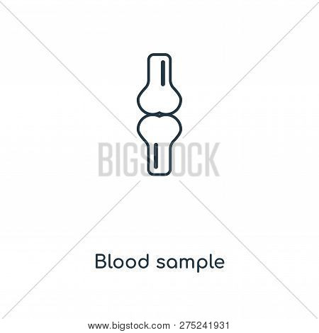 Blood Sample Icon In Trendy Design Style. Blood Sample Icon Isolated On White Background. Blood Samp