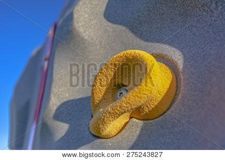 Close Up Yellow Climbing Stone Playground Utah