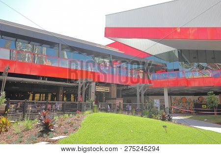 Melbourne Australia - December 1, 2018: Unidentified People Visit Hoyts Movie Cinema In Docklands Me