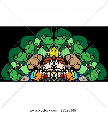 Abstract Colorful Shapes Background. Hand Painted Illustration