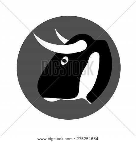Bull Head Bull Head In A Gray Circle Logotype