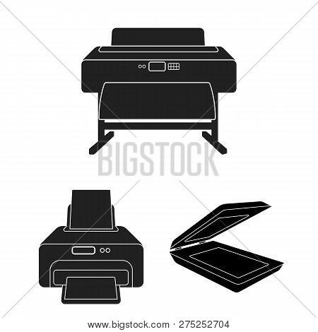 Vector Design Of Printer And Plotter Icon. Set Of Printer And Machine Vector Icon For Stock.