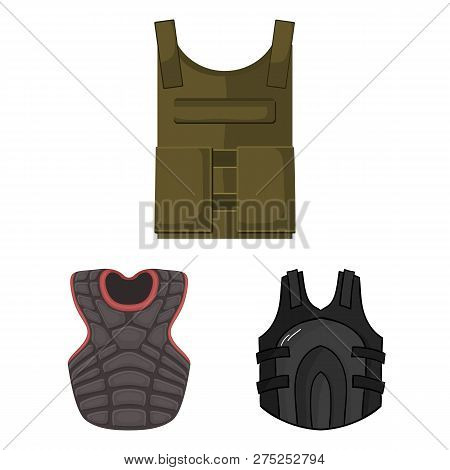 Isolated Object Of Flak And Jacket Symbol. Collection Of Flak And Body Stock Vector Illustration.