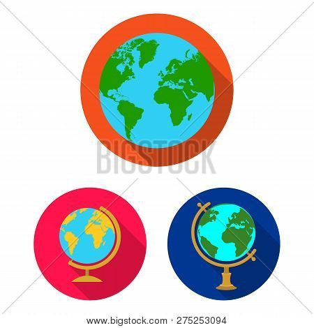 Isolated Object Of Globe And World Icon. Set Of Globe And Earth Vector Icon For Stock.
