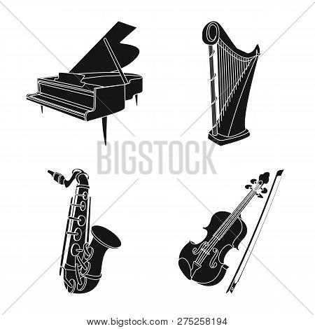 Vector Illustration Of Music And Tune Symbol. Set Of Music And Tool Stock Vector Illustration.