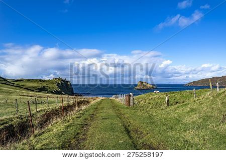 The Tulm Island, Duntulm Bay And The Castle Ruins On The Isle Of Skye - Scotland