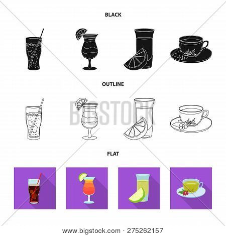 Vector Illustration Of Drink And Bar Icon. Set Of Drink And Party Stock Vector Illustration.