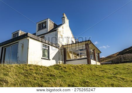 Duntulm, Isle Of Skye , Scotland - October 14 2018 : The Castle Hotel Is Actually A Lost Place