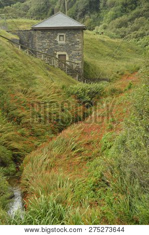 Wonderful Water Mills Perfectly Preserved On The Beach Of Los Molinos In Barcia. July 30, 2015. Play