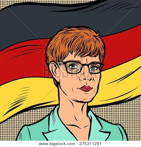 Berlin, Germany-december 23, 2018. Annegret Kramp-karrenbauer Leader Of The Christian Democratic Uni