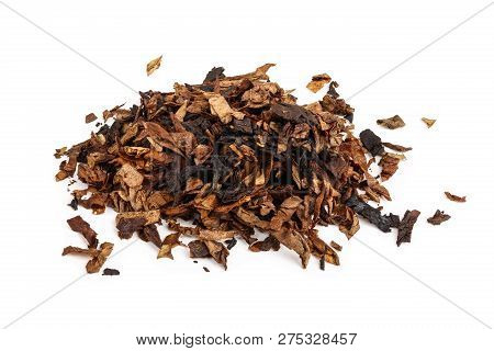 Dried Smoking Tobacco Isolated On White Background