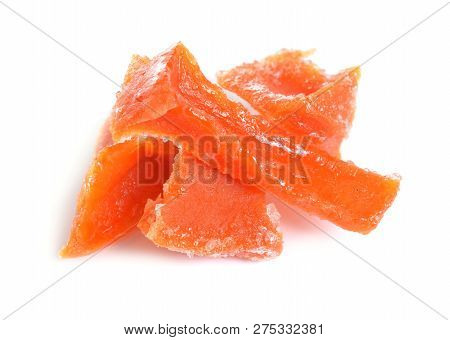 Candied Pumpkin Succade Isolated On White Background