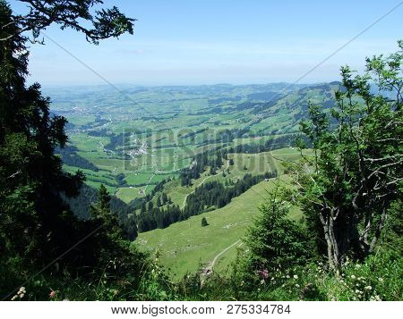 Panoramic View Of The Village Of Schwende And Brulisau - Canton Of Appenzell Innerrhoden, Switzerlan