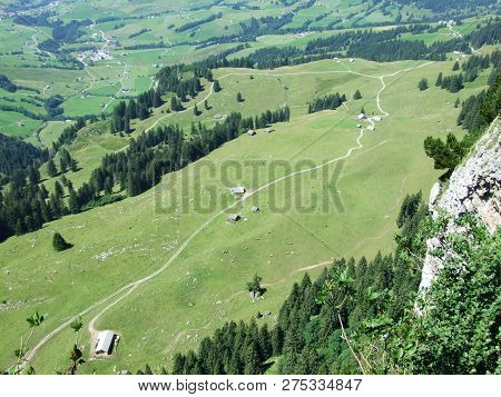 Panoramic View Of The Village Of Schwende And Brulisau - Canton Of Appenzell Innerrhoden, Switzerlan