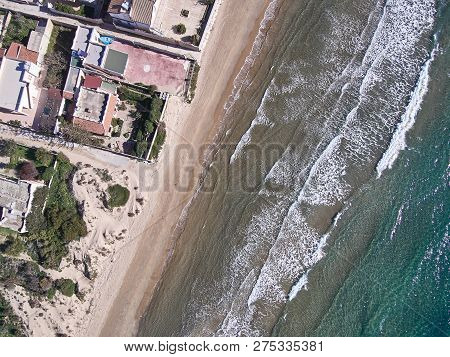 Aerial View Of Granelli Beach, A Seaside Place In Sicily