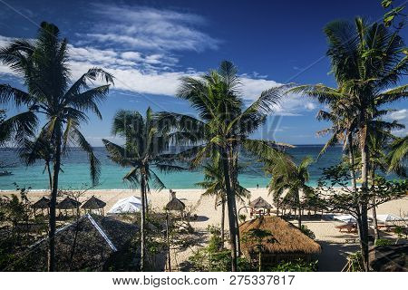 Famous Puka Beach View On Tropical Paradise Boracay Island In Philippines