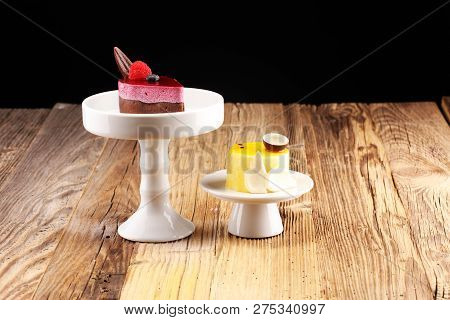 Delicious Raspberry Cake With Fresh Raspberries, Blueberry And Lemon Cake.  Confiserie Cake Cuisine