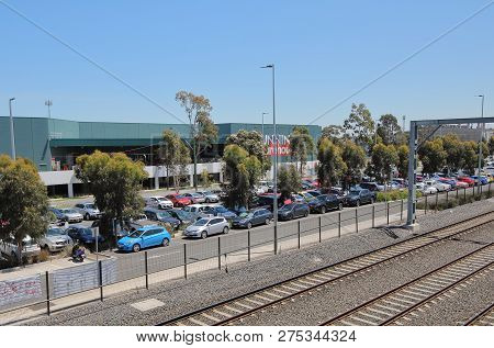 Melbourne Australia - December 4, 2018: West Footscray Train Station Car Park In Melbourne Australia