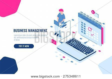 Concept Of Business Manager, Schedule In Calendar, Mark Important Affair And Event On The Calendar, 