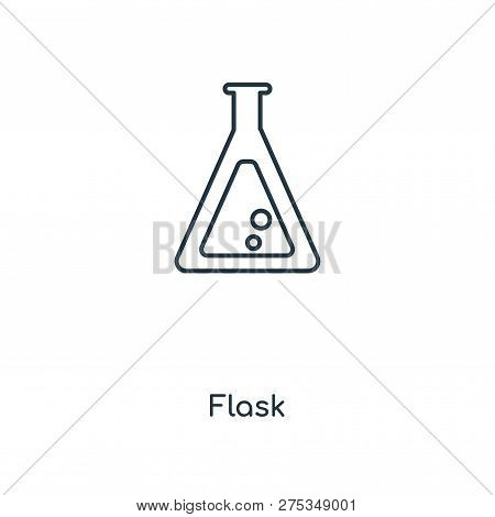 Flask Icon In Trendy Design Style. Flask Icon Isolated On White Background. Flask Vector Icon Simple