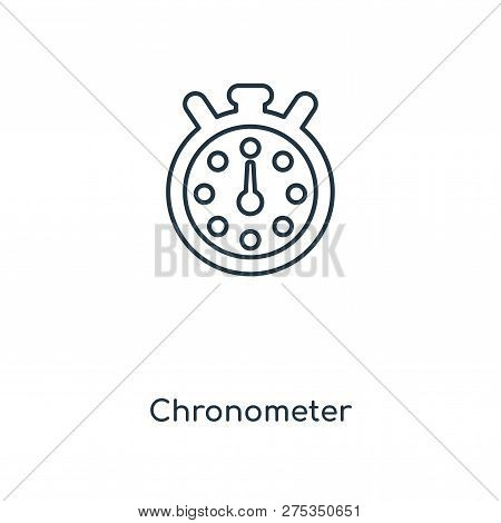 Chronometer Icon In Trendy Design Style. Chronometer Icon Isolated On White Background. Chronometer 