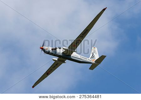 Farnborough, Uk - July 18, 2014: Grob G-520t Egrett High Altitude Reconnaissance And Surveillance Ai