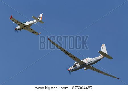 Farnborough, Uk - July 18, 2014: Grob G-520t Egrett High Altitude Reconnaissance And Surveillance Ai