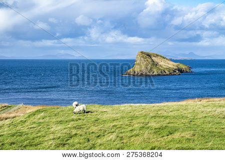 The Tulm Island, Duntulm Bay Next To The Castle Ruins On The Isle Of Skye - Scotland