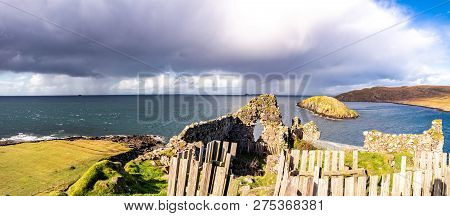 The Castle Ruins Next To Tulm Island At Duntulm Bay On The Isle Of Skye - Scotland