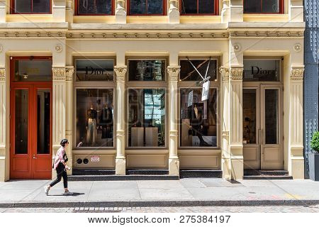 New York City, Usa - June 25, 2018: Luxury Fashion Storefront Of Fashion Shop In Greene Street In So