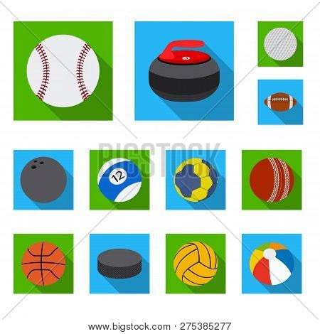 Vector Design Of Sport And Ball Icon. Set Of Sport And Athletic Stock Vector Illustration.