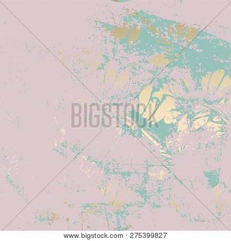 Trendy Floral Gold Foil Patina Blush Background