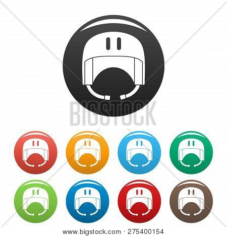 Canoe Helmet Icons Set 9 Color Vector Isolated On White For Any Design