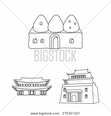 Isolated Object Of  And Town  Logo. Collection Of  And House Stock Vector Illustration.