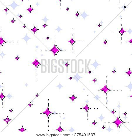 Space Seamless Background With Stars, Undiscovered Galaxy Cosmic Fantastic And Interesting Textile F
