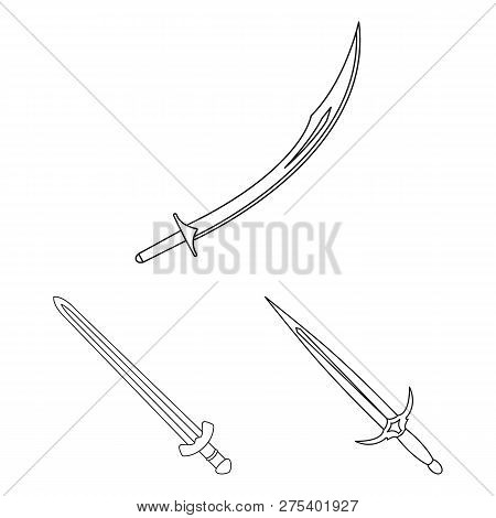 Vector Design Of Sword And Blade Icon. Collection Of Sword And Game  Vector Icon For Stock.