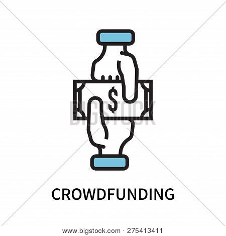 Crowdfunding Icon Isolated On White Background. Crowdfunding Icon Simple Sign. Crowdfunding Icon Tre