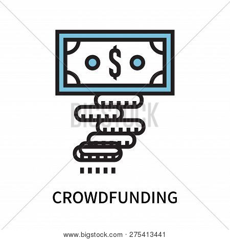 Crowdfunding Icon Isolated On White Background. Crowdfunding Icon Simple Sign. Crowdfunding Icon Tre